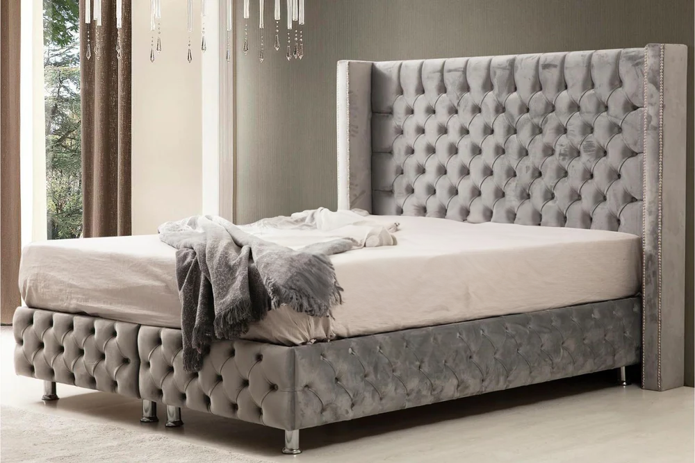 Lit Coffre CLOUTE GRIS