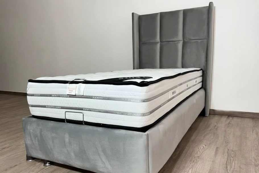 Lit Coffre Enfant RIO GRIS - Velours