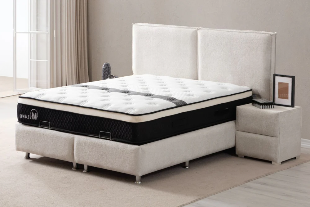 LIT COFFRE MAYA BLANC CASSÉ CHENILLE