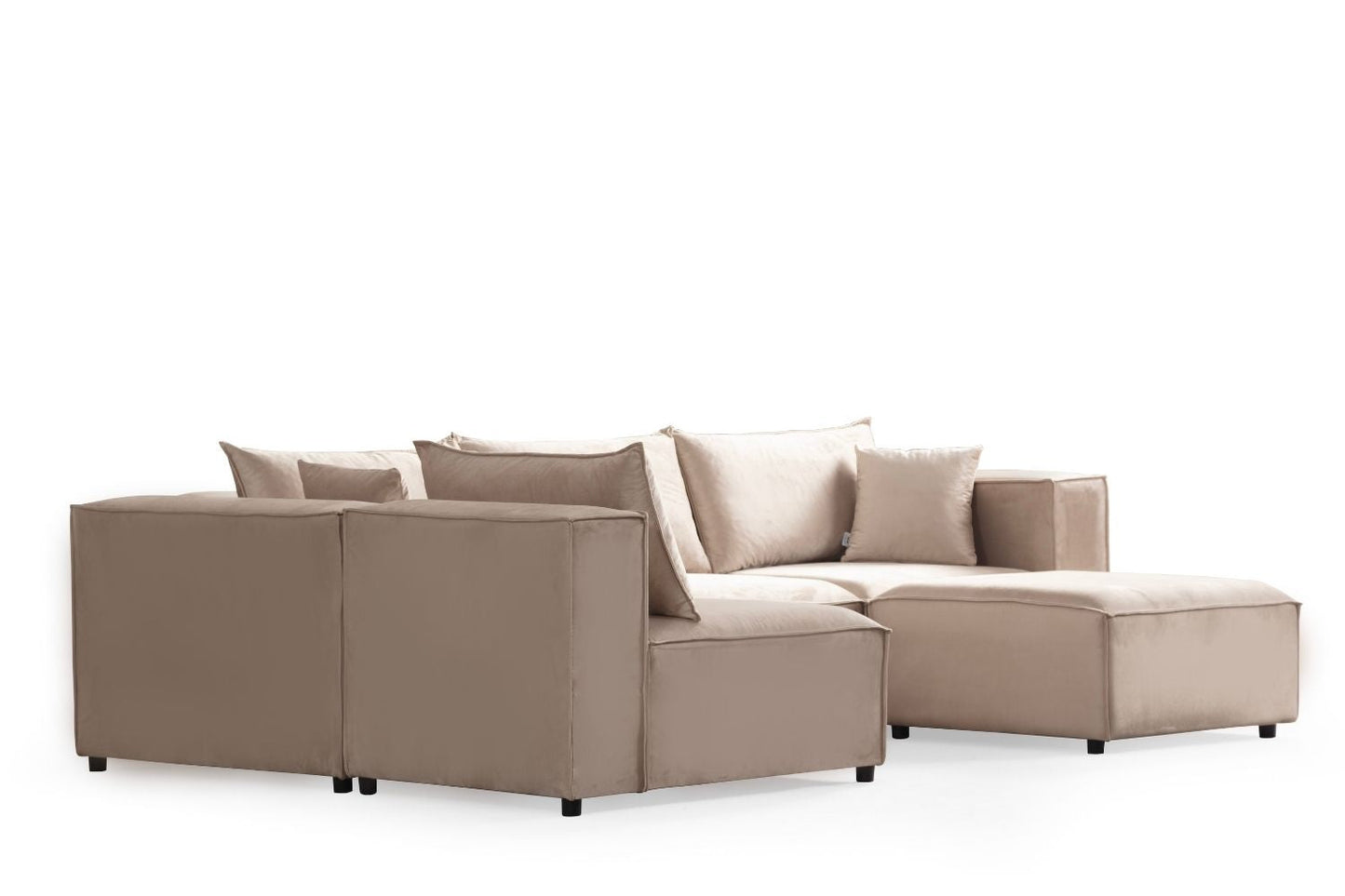 Canapé modulable Élégance 4+1 en Velours beige