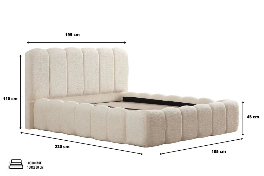 LIT COFFRE ALYA BLANC CHENILLE