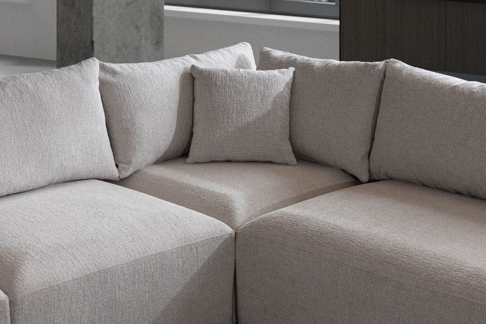 Canapé Azra Modulable Chenille Blanc cassé