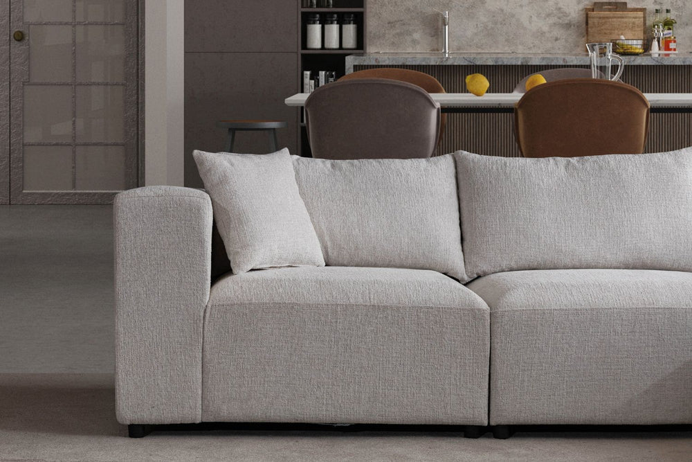 Canapé Azra Modulable Chenille Blanc cassé