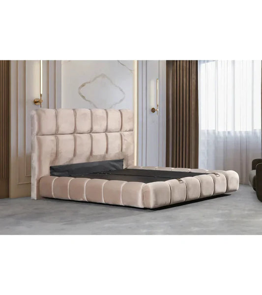 Lit Coffre Nuagea en taupe