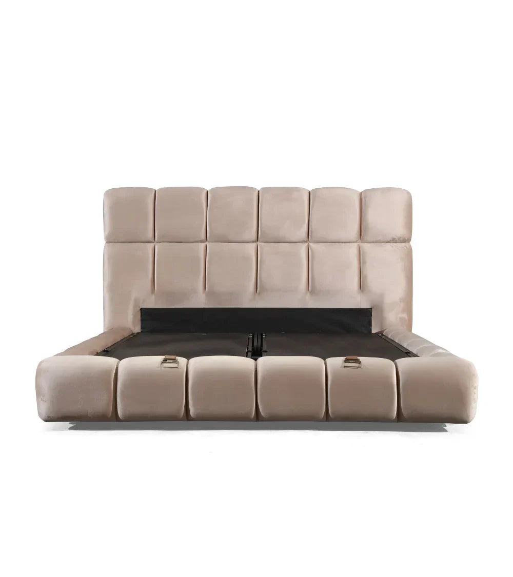 Lit Coffre Nuagea en taupe