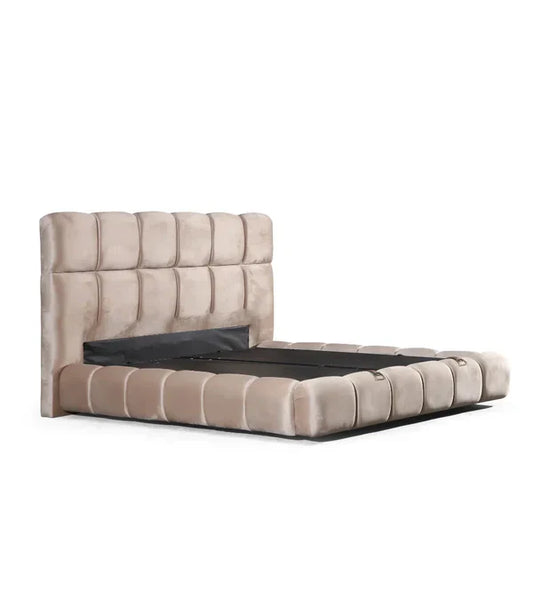 Lit Coffre Nuagea en taupe